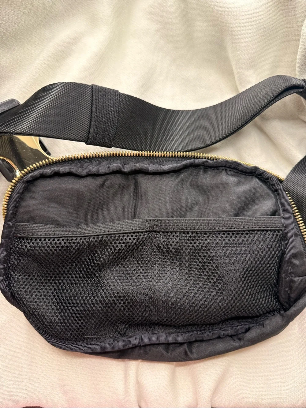 Lululemon Everywhere Belt Bag 1L (Velour Fabric) in Black with Gold Hardware